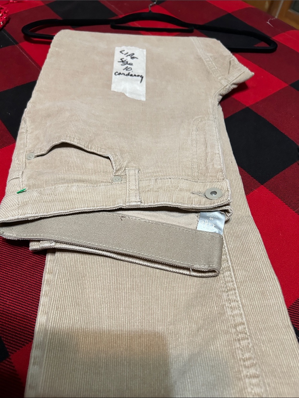 Life Stride Straight Leg Jeans in Beige corduroy pants